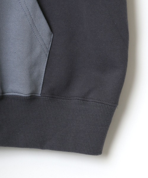 VISION STREET WEAR(ヴィジョンストリートウェア)の「VISION STREET WEAR/ヴィジョンストリートウェア ビッグシルエット ベロアワッペン カレッジ ロゴ スウェット パーカー(パーカー・メンズ・チャコールグレー/パープル/オートミール/グレー系その他・LL/M/L)」の5枚目の写真