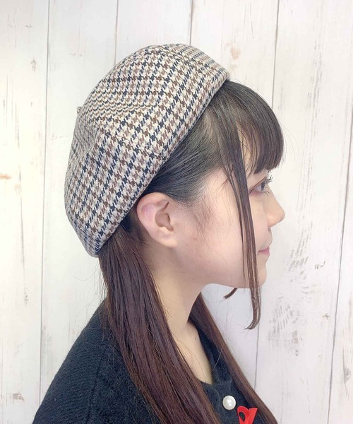 paravion（パラビオン）の「K/ガンクラブチェックベレー（ハンチング/ベレー帽・レディース・ベージュ/オフホワイト・ONESIZE）」の5枚目の写真