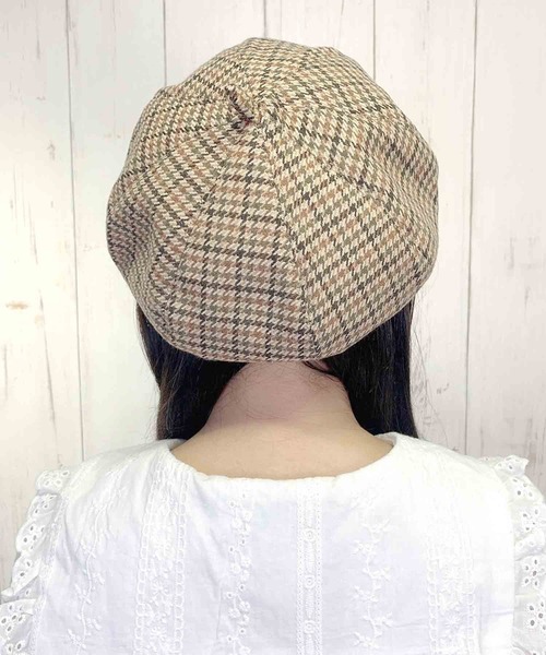 paravion（パラビオン）の「K/ガンクラブチェックベレー（ハンチング/ベレー帽・レディース・ベージュ/オフホワイト・ONESIZE）」の9枚目の写真