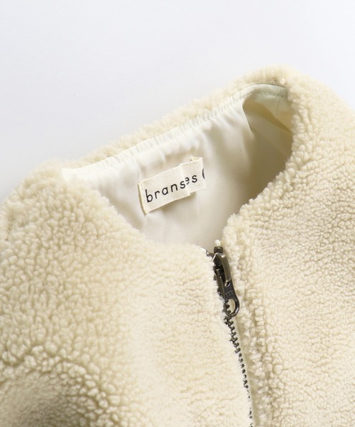 BRANSHES（ブランシェス）の「ノーカラーボアブルゾン（ブルゾン・キッズ・ブラウン/ピンクベージュ/アイボリー・90cm/110cm/100cm/120cm/130cm/140cm/150cm）」の15枚目の写真