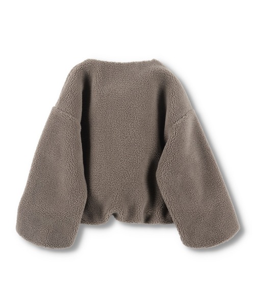 BRANSHES（ブランシェス）の「ノーカラーボアブルゾン（ブルゾン・キッズ・ブラウン/ピンクベージュ/アイボリー・90cm/110cm/100cm/120cm/130cm/140cm/150cm）」の12枚目の写真