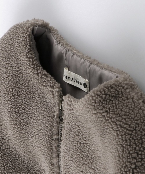 BRANSHES（ブランシェス）の「ノーカラーボアブルゾン（ブルゾン・キッズ・ブラウン/ピンクベージュ/アイボリー・90cm/110cm/100cm/120cm/130cm/140cm/150cm）」の5枚目の写真