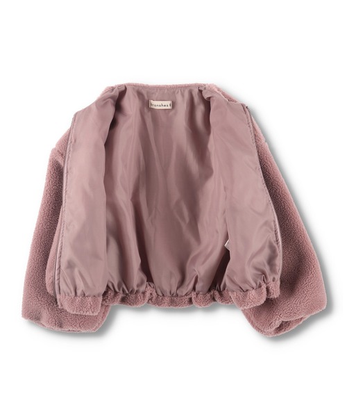 BRANSHES（ブランシェス）の「ノーカラーボアブルゾン（ブルゾン・キッズ・ブラウン/ピンクベージュ/アイボリー・90cm/110cm/100cm/120cm/130cm/140cm/150cm）」の6枚目の写真