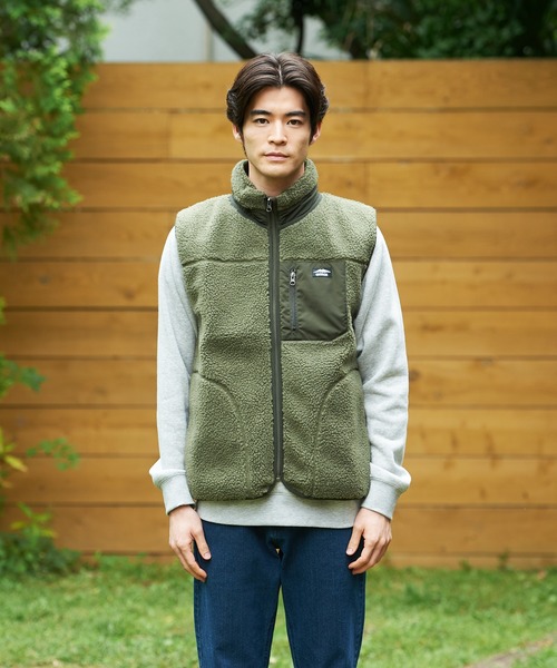OUTDOOR PRODUCTS(アウトドアプロダクツ)の「【OUTDOOR PRODUCTS/アウトドアプロダクツ】防風ボアベスト ユニセックス ワンポイントブランドロゴ(ブルゾン・メンズ・オフホワイト/アイボリー/ベージュ/カーキ・SMALL/LARGE/X-LARGE/MEDIUM)」の13枚目の写真