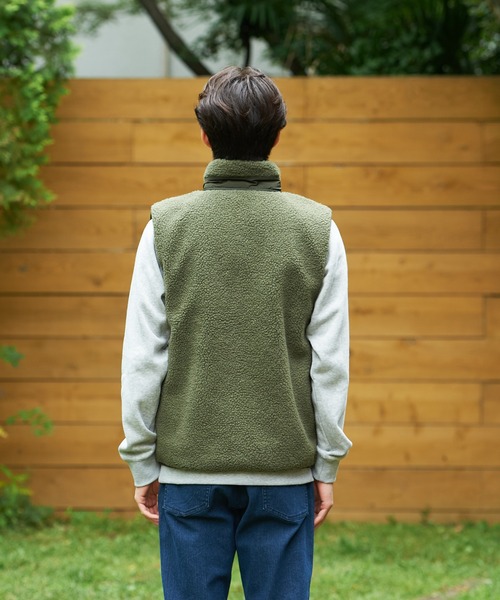 OUTDOOR PRODUCTS(アウトドアプロダクツ)の「【OUTDOOR PRODUCTS/アウトドアプロダクツ】防風ボアベスト ユニセックス ワンポイントブランドロゴ(ブルゾン・メンズ・オフホワイト/アイボリー/ベージュ/カーキ・SMALL/LARGE/X-LARGE/MEDIUM)」の15枚目の写真