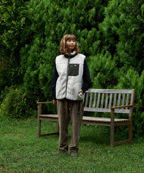 OUTDOOR PRODUCTS(アウトドアプロダクツ)の「【OUTDOOR PRODUCTS/アウトドアプロダクツ】防風ボアベスト ユニセックス ワンポイントブランドロゴ(ブルゾン・メンズ・オフホワイト/アイボリー/ベージュ/カーキ・SMALL/LARGE/X-LARGE/MEDIUM)」の10枚目の写真