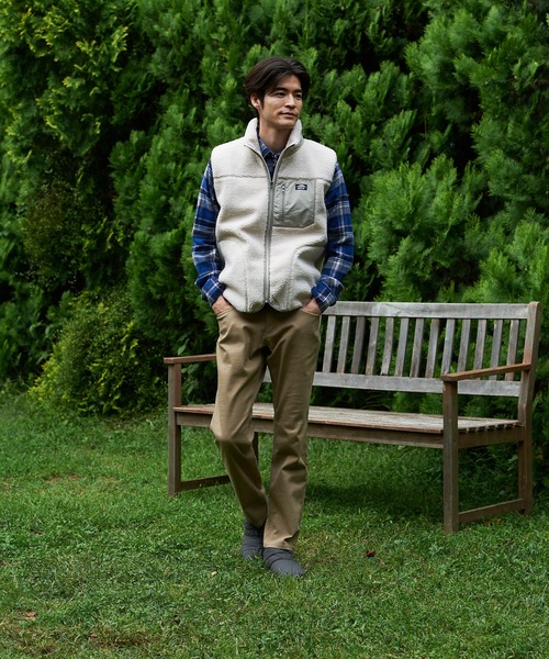 OUTDOOR PRODUCTS(アウトドアプロダクツ)の「【OUTDOOR PRODUCTS/アウトドアプロダクツ】防風ボアベスト ユニセックス ワンポイントブランドロゴ(ブルゾン・メンズ・オフホワイト/アイボリー/ベージュ/カーキ・SMALL/LARGE/X-LARGE/MEDIUM)」の5枚目の写真