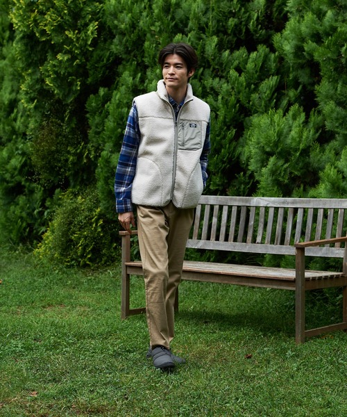 OUTDOOR PRODUCTS(アウトドアプロダクツ)の「【OUTDOOR PRODUCTS/アウトドアプロダクツ】防風ボアベスト ユニセックス ワンポイントブランドロゴ(ブルゾン・メンズ・オフホワイト/アイボリー/ベージュ/カーキ・SMALL/LARGE/X-LARGE/MEDIUM)」の6枚目の写真