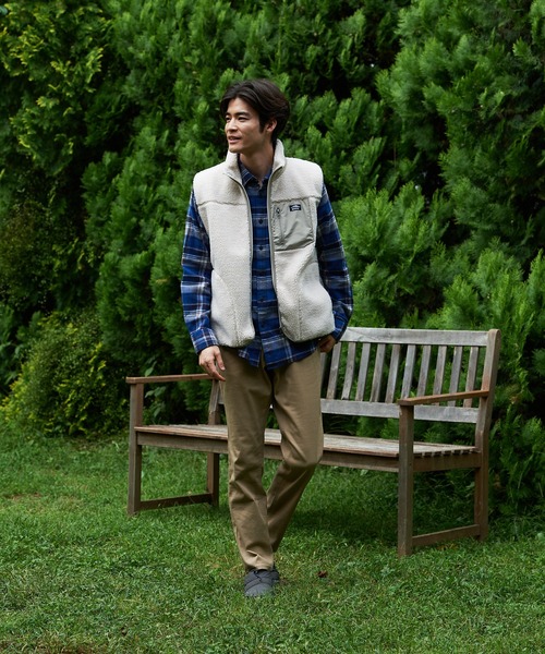 OUTDOOR PRODUCTS(アウトドアプロダクツ)の「【OUTDOOR PRODUCTS/アウトドアプロダクツ】防風ボアベスト ユニセックス ワンポイントブランドロゴ(ブルゾン・メンズ・オフホワイト/アイボリー/ベージュ/カーキ・SMALL/LARGE/X-LARGE/MEDIUM)」の7枚目の写真