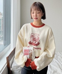 A'GEM/9 × .kom『muah muah/ムーアムーア』MUAH COMBI CHOCOLATE OVERFIT MTM/コンビカラー チョコレート スウェットシャツ