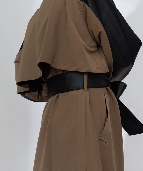 COLONY 2139（コロニートゥーワンスリーナイン）の「合皮ドッキングトレンチコート（トレンチコート・レディース・ブラック/カーキ/キャメル・FREE）」の10枚目の写真