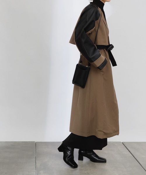 COLONY 2139（コロニートゥーワンスリーナイン）の「合皮ドッキングトレンチコート（トレンチコート・レディース・ブラック/カーキ/キャメル・FREE）」の15枚目の写真