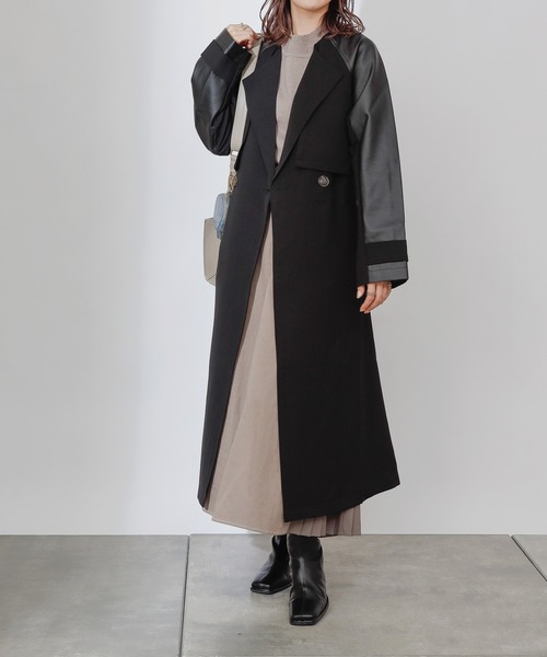 COLONY 2139（コロニートゥーワンスリーナイン）の「合皮ドッキングトレンチコート（トレンチコート・レディース・ブラック/カーキ/キャメル・FREE）」の21枚目の写真