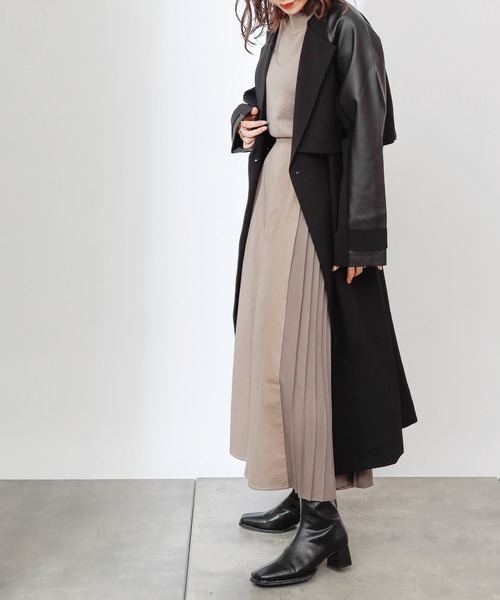 COLONY 2139（コロニートゥーワンスリーナイン）の「合皮ドッキングトレンチコート（トレンチコート・レディース・ブラック/カーキ/キャメル・FREE）」の4枚目の写真