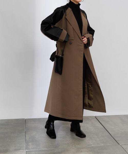 COLONY 2139（コロニートゥーワンスリーナイン）の「合皮ドッキングトレンチコート（トレンチコート・レディース・ブラック/カーキ/キャメル・FREE）」の18枚目の写真