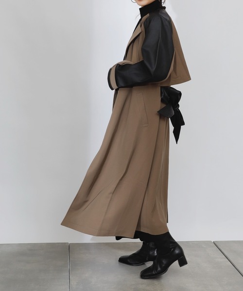 COLONY 2139（コロニートゥーワンスリーナイン）の「合皮ドッキングトレンチコート（トレンチコート・レディース・ブラック/カーキ/キャメル・FREE）」の5枚目の写真