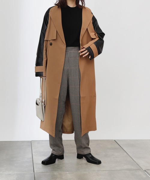 COLONY 2139（コロニートゥーワンスリーナイン）の「合皮ドッキングトレンチコート（トレンチコート・レディース・ブラック/カーキ/キャメル・FREE）」の9枚目の写真