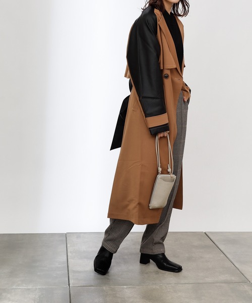 COLONY 2139（コロニートゥーワンスリーナイン）の「合皮ドッキングトレンチコート（トレンチコート・レディース・ブラック/カーキ/キャメル・FREE）」の12枚目の写真