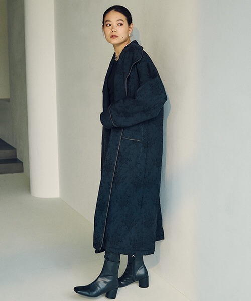 CREDONA（クレドナ）の「パイピングジャカードガウン（その他アウター・レディース・ブラック/ベージュ・FREE）」の19枚目の写真