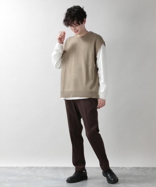 RAGEBLUE（レイジブルー）の「ミラノリブニットベスト/214789（ベスト・メンズ・グリーン/キャメル/オフホワイト・MEDIUM/LARGE）」の5枚目の写真
