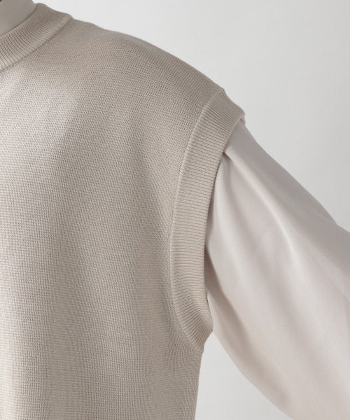 RAGEBLUE（レイジブルー）の「ミラノリブニットベスト/214789（ベスト・メンズ・グリーン/キャメル/オフホワイト・MEDIUM/LARGE）」の12枚目の写真