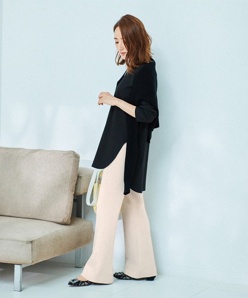 UR'S（ユアーズ）の「ｾﾝﾀｰﾌﾟﾚｽﾆｯﾄﾊﾟﾝﾂ（その他パンツ・レディース・ネイビー/ブラック/ライトベージュ・S/M/L）」の11枚目の写真