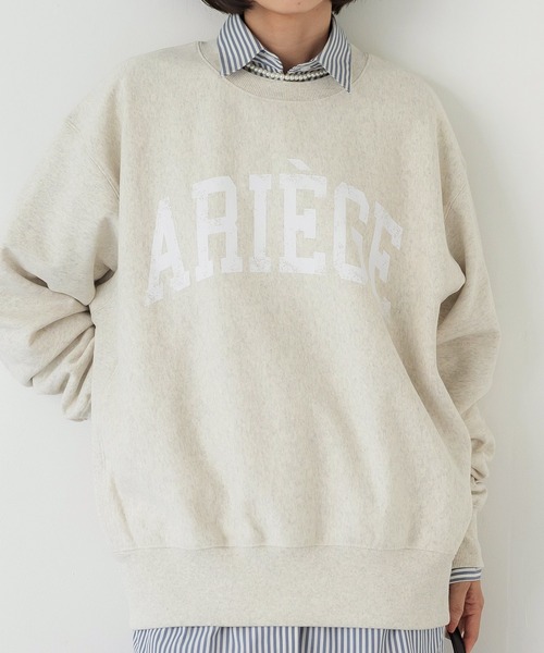 coca(coca)(コカ)の「\新色追加/ヘビーウェイト裏起毛カレッジスウェット(スウェット・レディース・ネイビー/グレー/アイボリー/チャコール/ブルー/ライトグレー/グリーン/オートミール/A・M/L)」の5枚目の写真