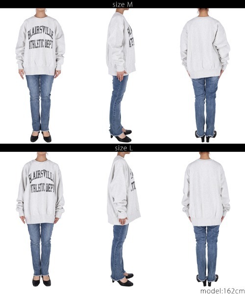 coca(coca)(コカ)の「\新色追加/ヘビーウェイト裏起毛カレッジスウェット(スウェット・レディース・ネイビー/グレー/アイボリー/チャコール/ブルー/ライトグレー/グリーン/オートミール/A・M/L)」の18枚目の写真