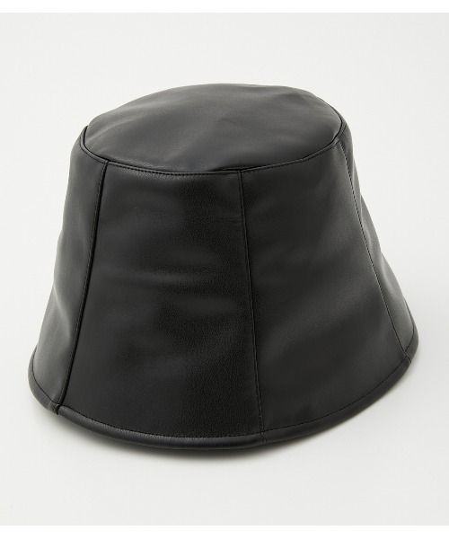AZUL by moussy(アズールバイマウジー)の「FAUX LEATHER FLARE HAT/フェイクレザーフレアハット(ハット・レディース・ライトブラウン/ブラック・FREE)」の4枚目の写真