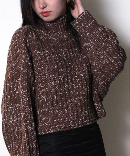 one way（ワンウェイ）の「【oneway Jeans】バルキーショートニット（ニット/セーター・レディース・ブラック/パープル/ブラウン系その他/ライトブラウン/ライトグレー/ライトブルー・FREE）」の4枚目の写真