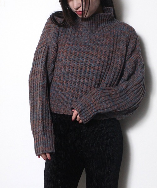 one way（ワンウェイ）の「【oneway Jeans】バルキーショートニット（ニット/セーター・レディース・ブラック/パープル/ブラウン系その他/ライトブラウン/ライトグレー/ライトブルー・FREE）」の13枚目の写真