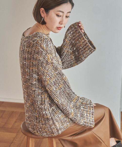 coen（コーエン）の「［洗える］チャンキーベルスリーブミックスニット