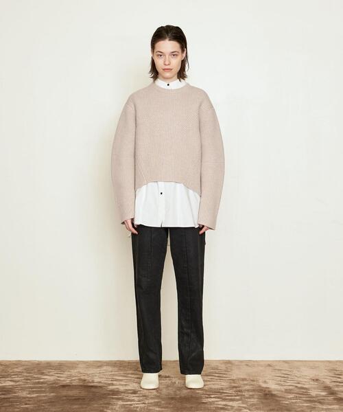 AEWEN MATOPH（イウエン マトフ）の「＜AEWEN MATOPH（イウエン マトフ）＞ウール アゼ クルーネックリブニット（ニット/セーター・レディース・ベージュ/ケリー/オフホワイト/その他1/オレンジ・FREE）」の22枚目の写真