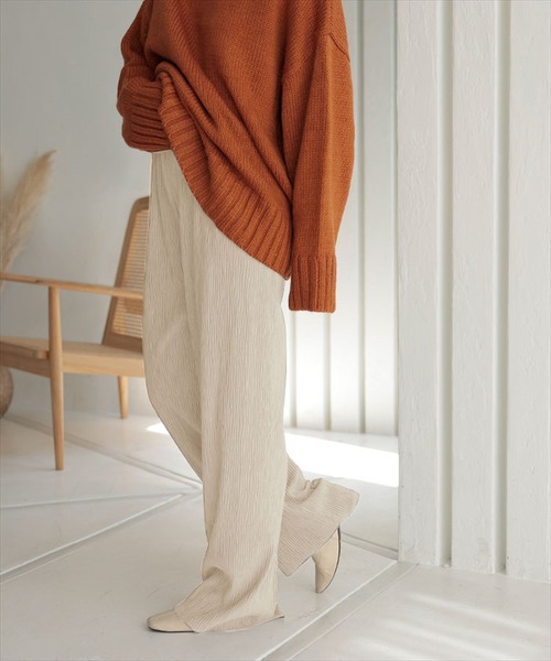 DONOBAN(ドノバン)の「ワイドリブパンツ(その他パンツ・レディース・グリーン/ベージュ/ホワイト系その他/グレー/ブラック・F)」の2枚目の写真