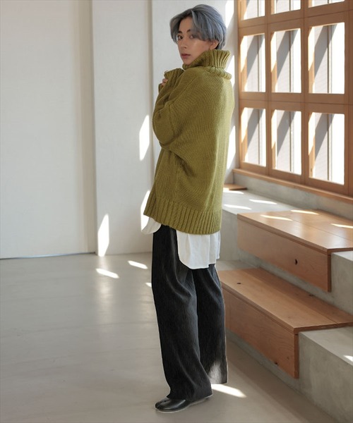 DONOBAN(ドノバン)の「ワイドリブパンツ(その他パンツ・レディース・グリーン/ベージュ/ホワイト系その他/グレー/ブラック・F)」の6枚目の写真