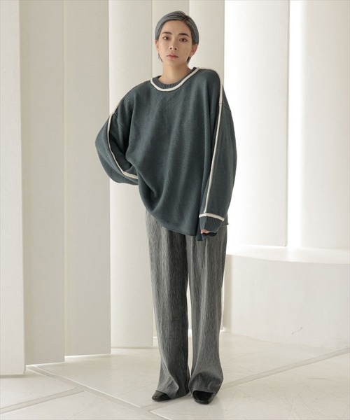 DONOBAN(ドノバン)の「ワイドリブパンツ(その他パンツ・レディース・グリーン/ベージュ/ホワイト系その他/グレー/ブラック・F)」の11枚目の写真