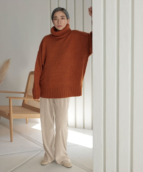 DONOBAN(ドノバン)の「ワイドリブパンツ(その他パンツ・レディース・グリーン/ベージュ/ホワイト系その他/グレー/ブラック・F)」の13枚目の写真