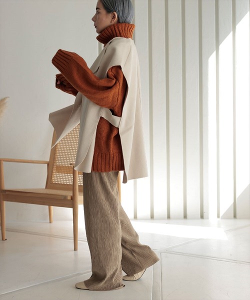 DONOBAN(ドノバン)の「ワイドリブパンツ(その他パンツ・レディース・グリーン/ベージュ/ホワイト系その他/グレー/ブラック・F)」の15枚目の写真