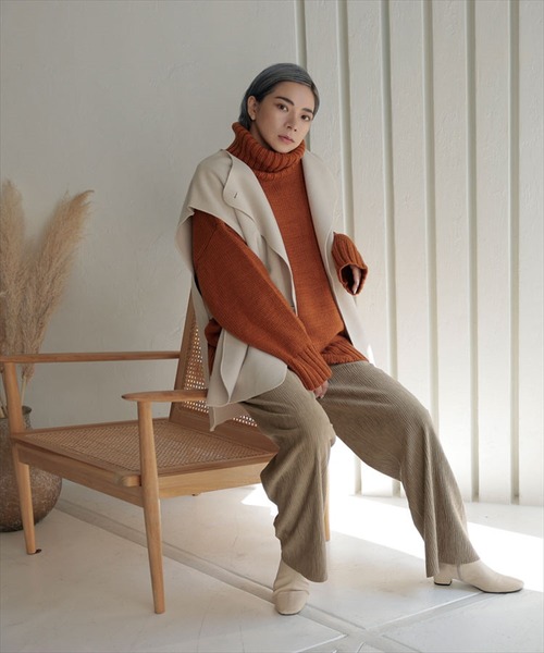 DONOBAN(ドノバン)の「ワイドリブパンツ(その他パンツ・レディース・グリーン/ベージュ/ホワイト系その他/グレー/ブラック・F)」の16枚目の写真