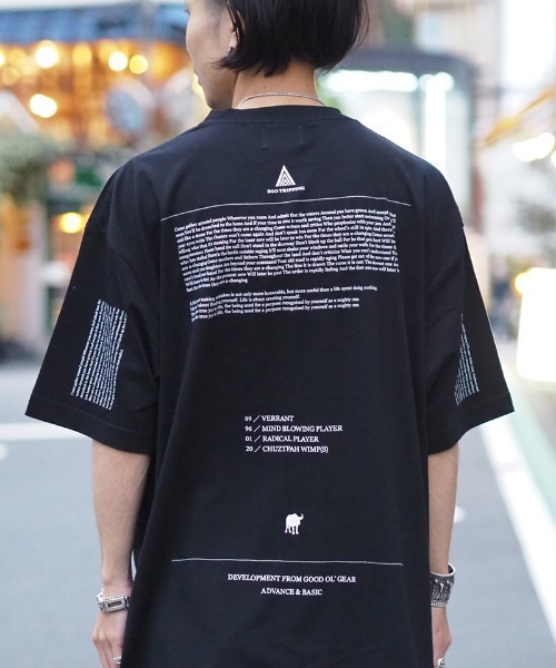 EGO TRIPPING(エゴトリッピング)の「mt7545- POETRY TEE Tシャツ(Tシャツ/カットソー・メンズ・ホワイト/ブラック・48/46)」の1枚目の写真