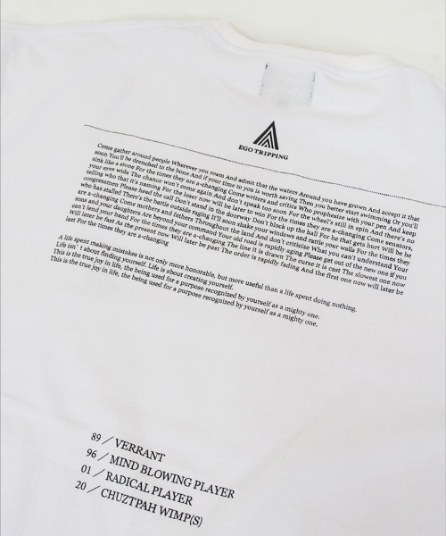 EGO TRIPPING(エゴトリッピング)の「mt7545- POETRY TEE Tシャツ(Tシャツ/カットソー・メンズ・ホワイト/ブラック・48/46)」の14枚目の写真