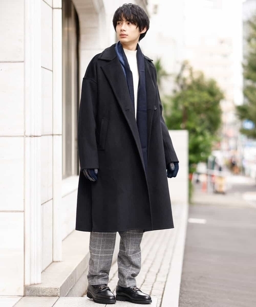 a.v.v（アーヴェヴェ）の「ビーバーダブルラップコート（ピーコート・メンズ・ブラック/ライトブラウン・46/48）」の11枚目の写真