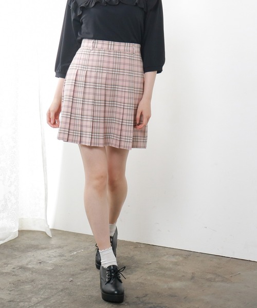 Honeys（ハニーズ）の「プリーツスカート（スカート・レディース・ホワイト系その他2/ホワイト系その他/ベージュ系その他/ブルー系その他/ブラック/ピンク系その他/グリーン系その他/ブラウン/グリーン・S/M/L/SS/LL）」の9枚目の写真