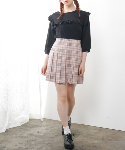 Honeys（ハニーズ）の「プリーツスカート（スカート・レディース・ホワイト系その他2/ホワイト系その他/ベージュ系その他/ブルー系その他/ブラック/ピンク系その他/グリーン系その他/ブラウン/グリーン・S/M/L/SS/LL）」の14枚目の写真