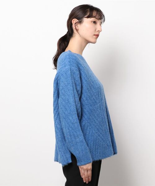 Kari & lili（カウリアンドリィリィ）の「ウール混ニットプルオーバー（ニット/セーター・レディース・ブルー/ベージュ/ブラウン/ブラック・FREE）」の6枚目の写真