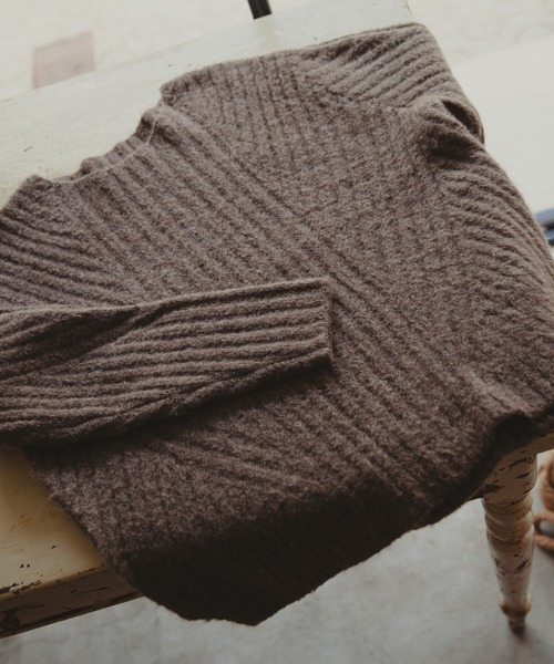 Kari & lili（カウリアンドリィリィ）の「ウール混ニットプルオーバー（ニット/セーター・レディース・ブルー/ベージュ/ブラウン/ブラック・FREE）」の3枚目の写真