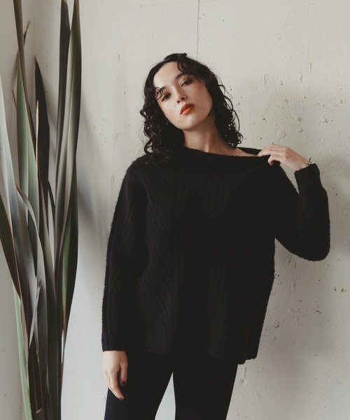 Kari & lili（カウリアンドリィリィ）の「ウール混ニットプルオーバー（ニット/セーター・レディース・ブルー/ベージュ/ブラウン/ブラック・FREE）」の22枚目の写真