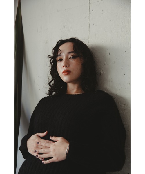 Kari & lili（カウリアンドリィリィ）の「ウール混ニットプルオーバー（ニット/セーター・レディース・ブルー/ベージュ/ブラウン/ブラック・FREE）」の7枚目の写真