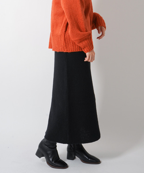 VENCEEXCHANGE（ヴァンスエクスチェンジ）の「ジャカードニットロングスカート（スカート・レディース・ブラック/ダークグリーン/ベージュ・M）」の2枚目の写真