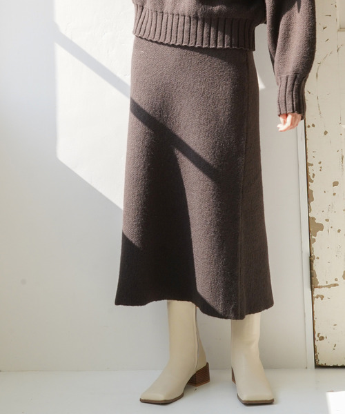 VENCEEXCHANGE（ヴァンスエクスチェンジ）の「ジャカードニットロングスカート（スカート・レディース・ブラック/ダークグリーン/ベージュ・M）」の11枚目の写真